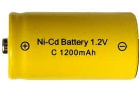 Nickel cadmium battery that is a common source of contamination during manufacturing and recycling